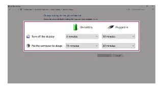 Power management settings