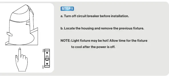 Step 1: Power off and housing preparation