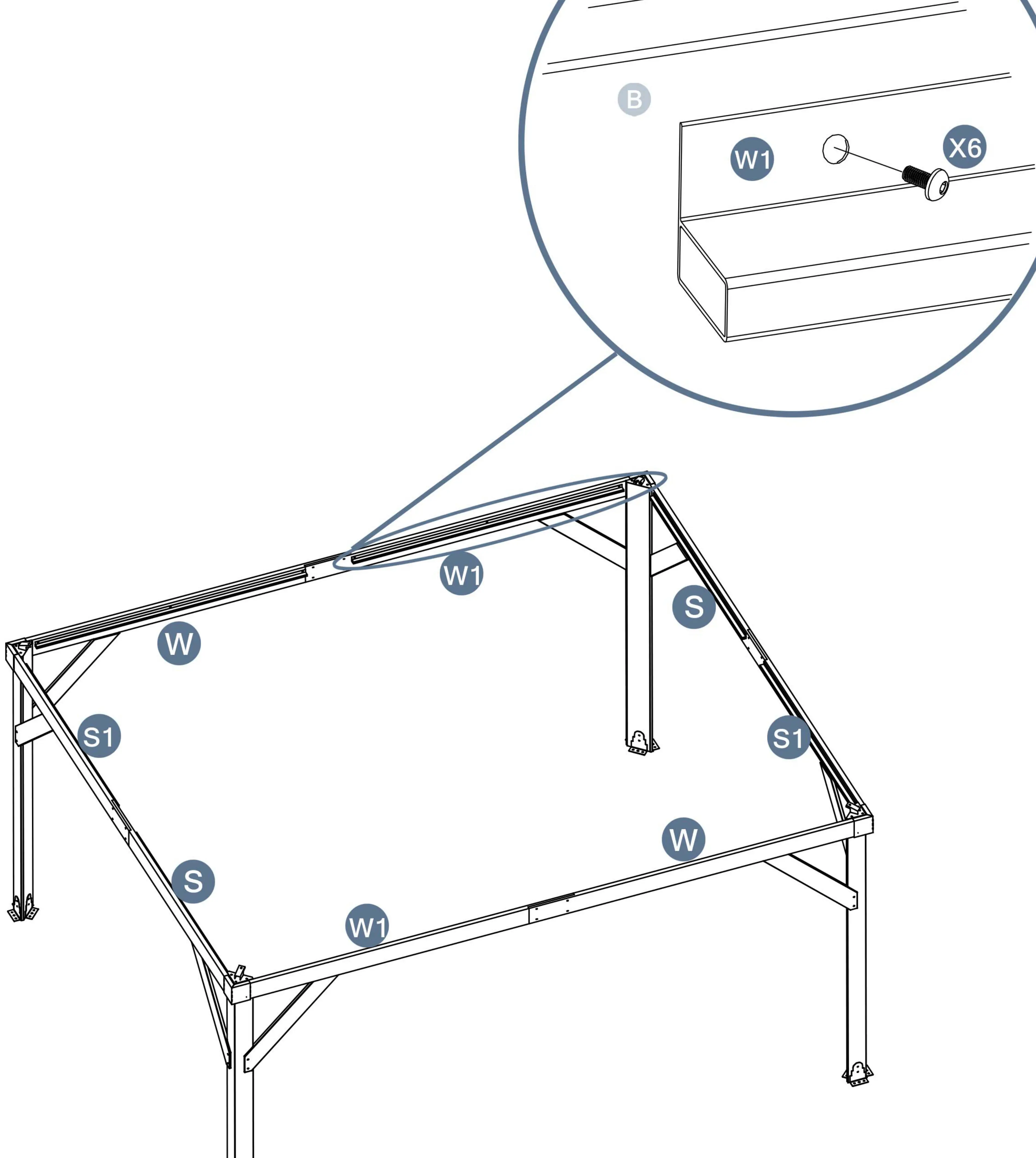 Step 2: Aligning and screwing rails together