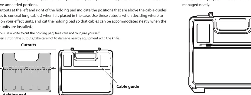 Cutting the holding pad