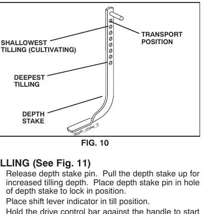 Depth stake adjustment
