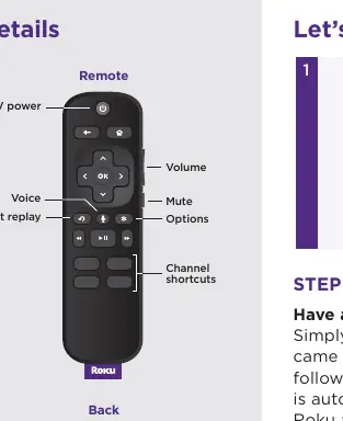 Remote control layout.