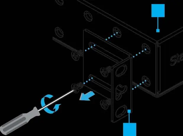 Attach the mounting brackets to the PDU using the provided screws.
