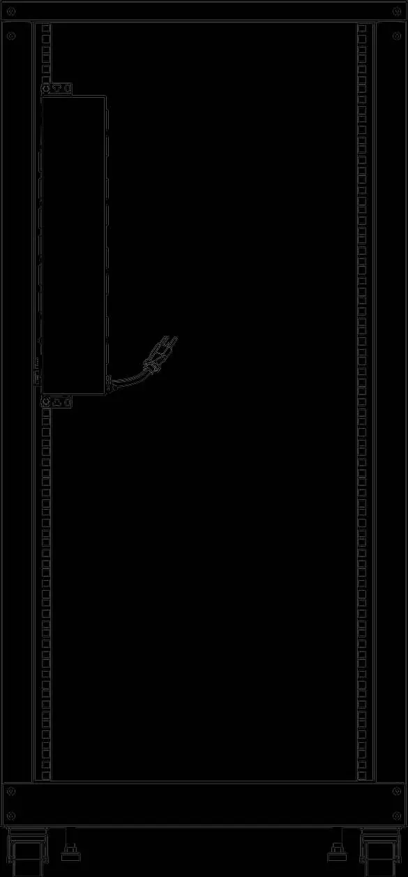Mount the PDU vertically along the side of the rack frame.