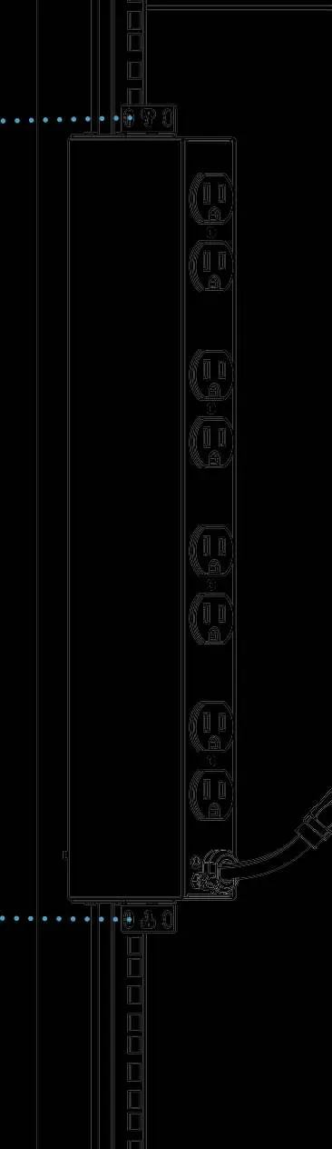 Secure the PDU to the rack rails using the mounting brackets.