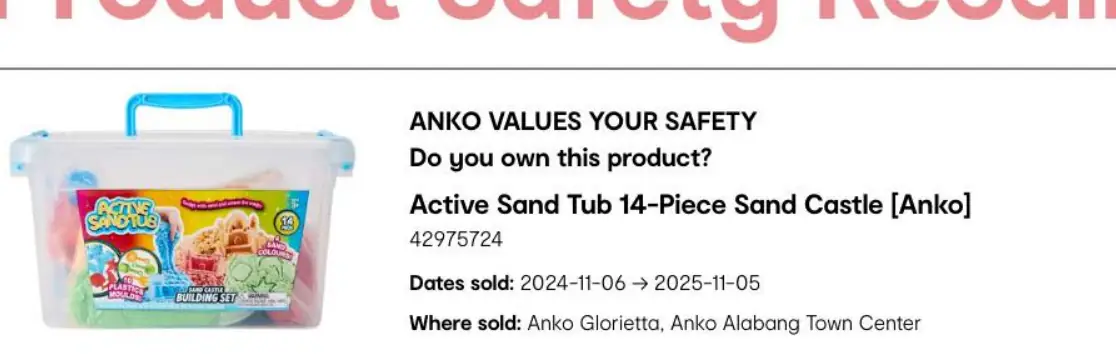 Product identification details