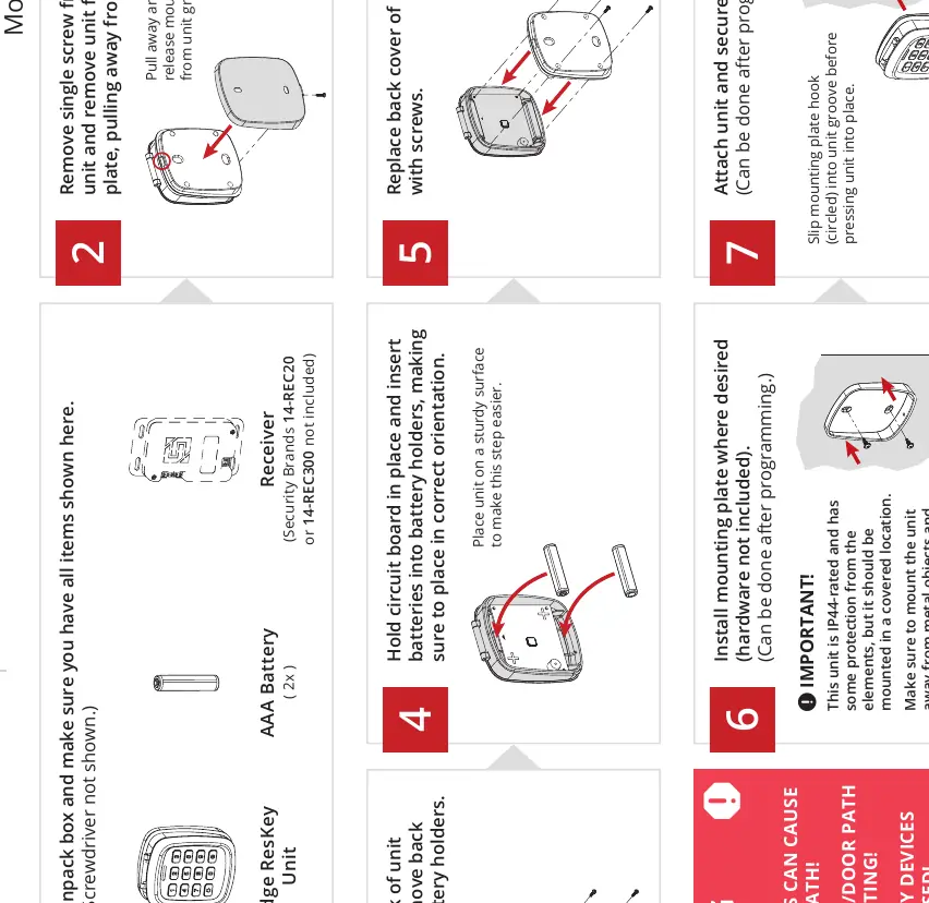 Installation and battery replacement steps