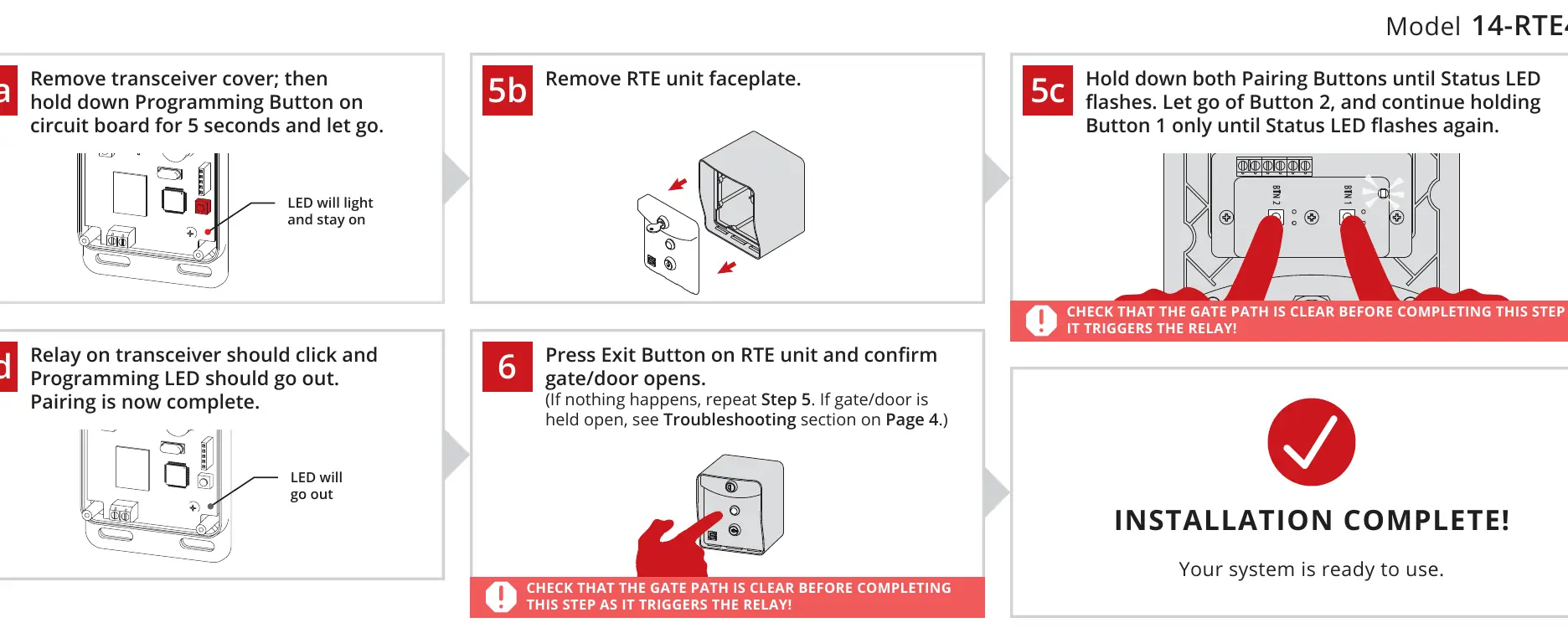 Step-by-step pairing procedure