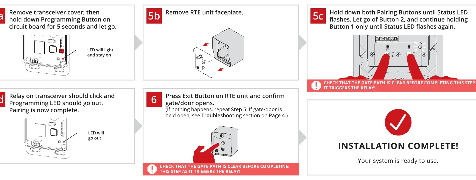Step-by-step pairing procedure