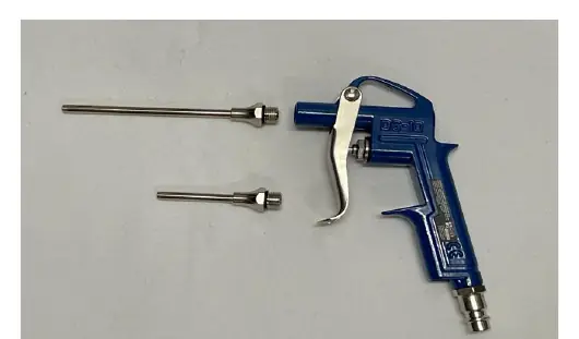 Blow gun with silver extensions
