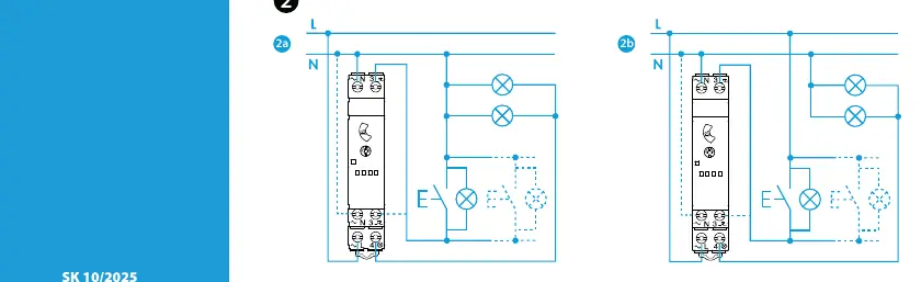 Wiring diagrams for 3-wire (2a) and 4-wire (2b) configurations.