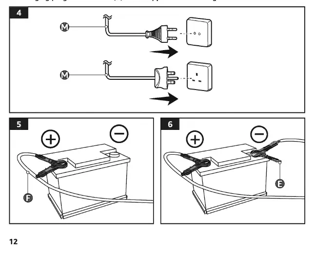 Connecting the appliance to a removed battery