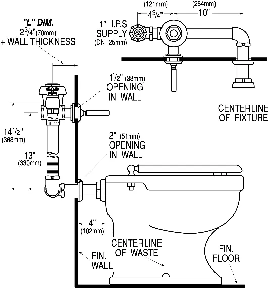 Rough-in and line drawing dimensions