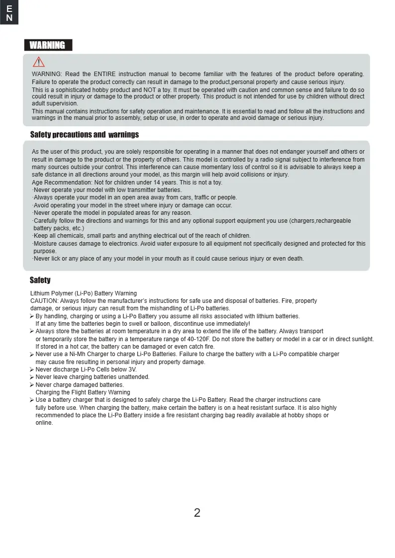 Review safety and battery handling guidelines.