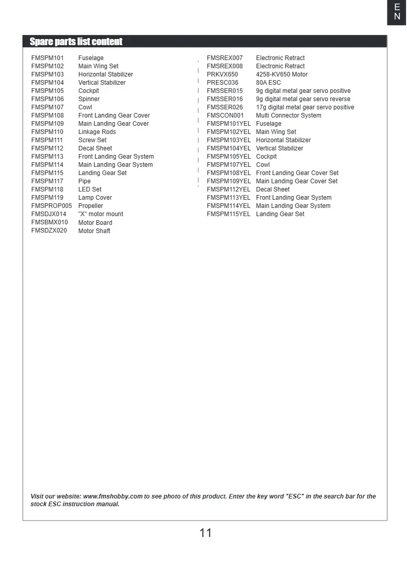 Reference the spare parts list for maintenance.