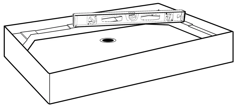 Leveling the tray and installing the waste