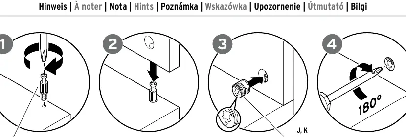 Assembly tips and hardware usage