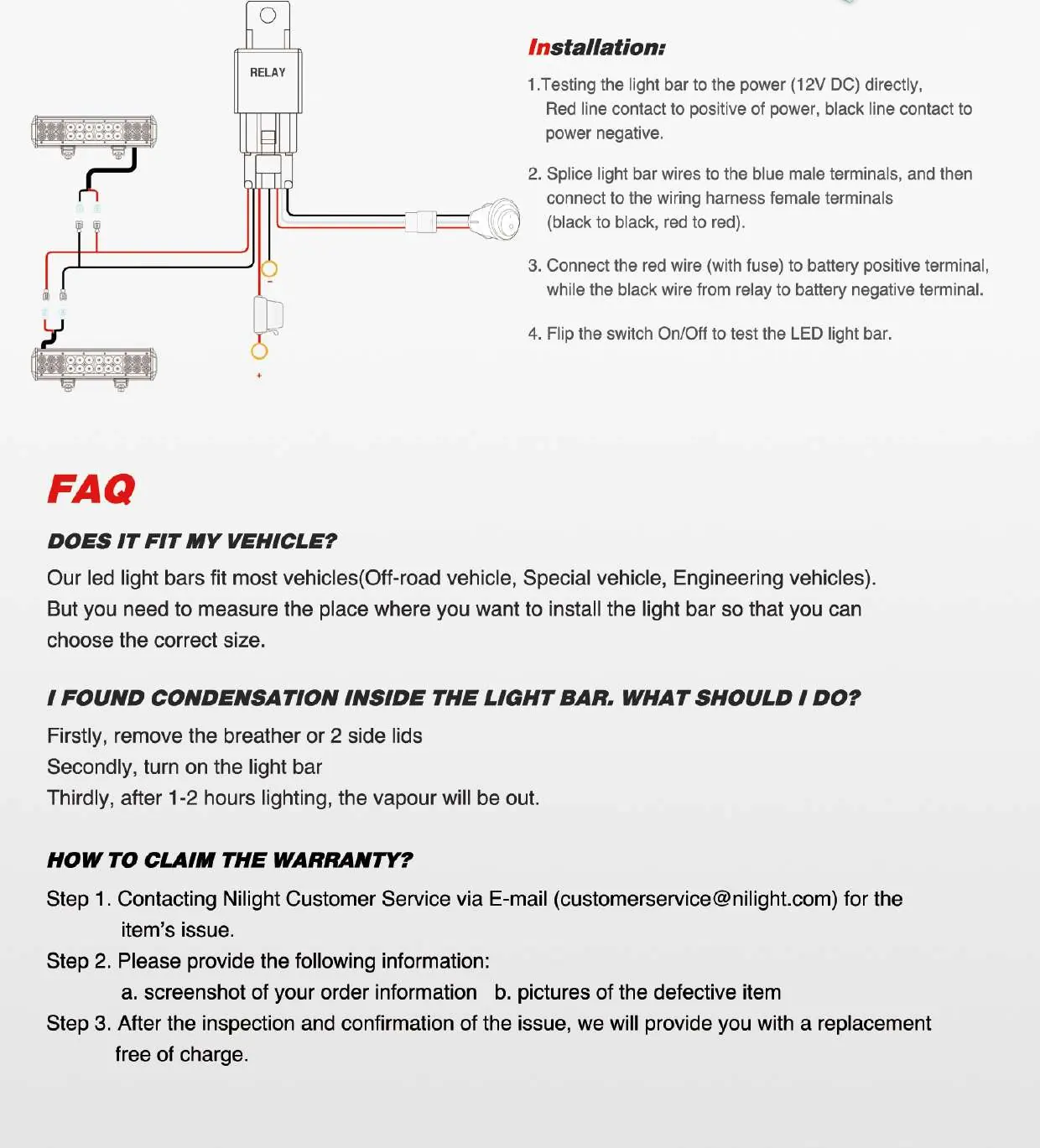 Wiring diagram for Nilight LED light bars