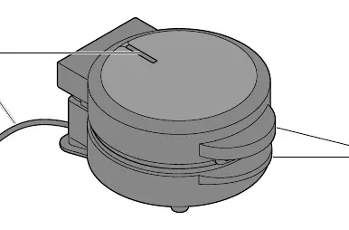 Diagram showing indicator light, mains cable, and handle.