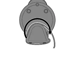 Illustration showing how to use the cable tidy on the base.