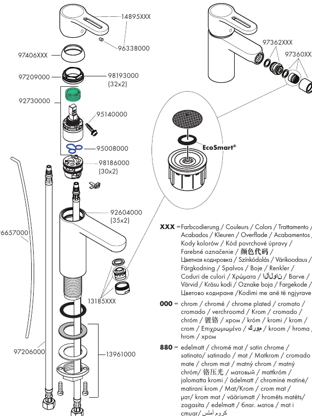 Exploded view of spare parts