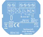 Wiring diagram for the thermostat power supply.