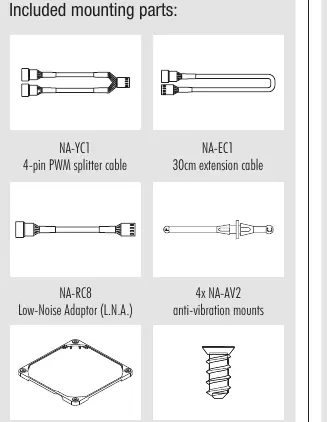 Included mounting parts
