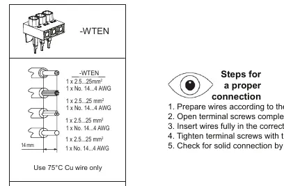 Connection steps and torque specifications