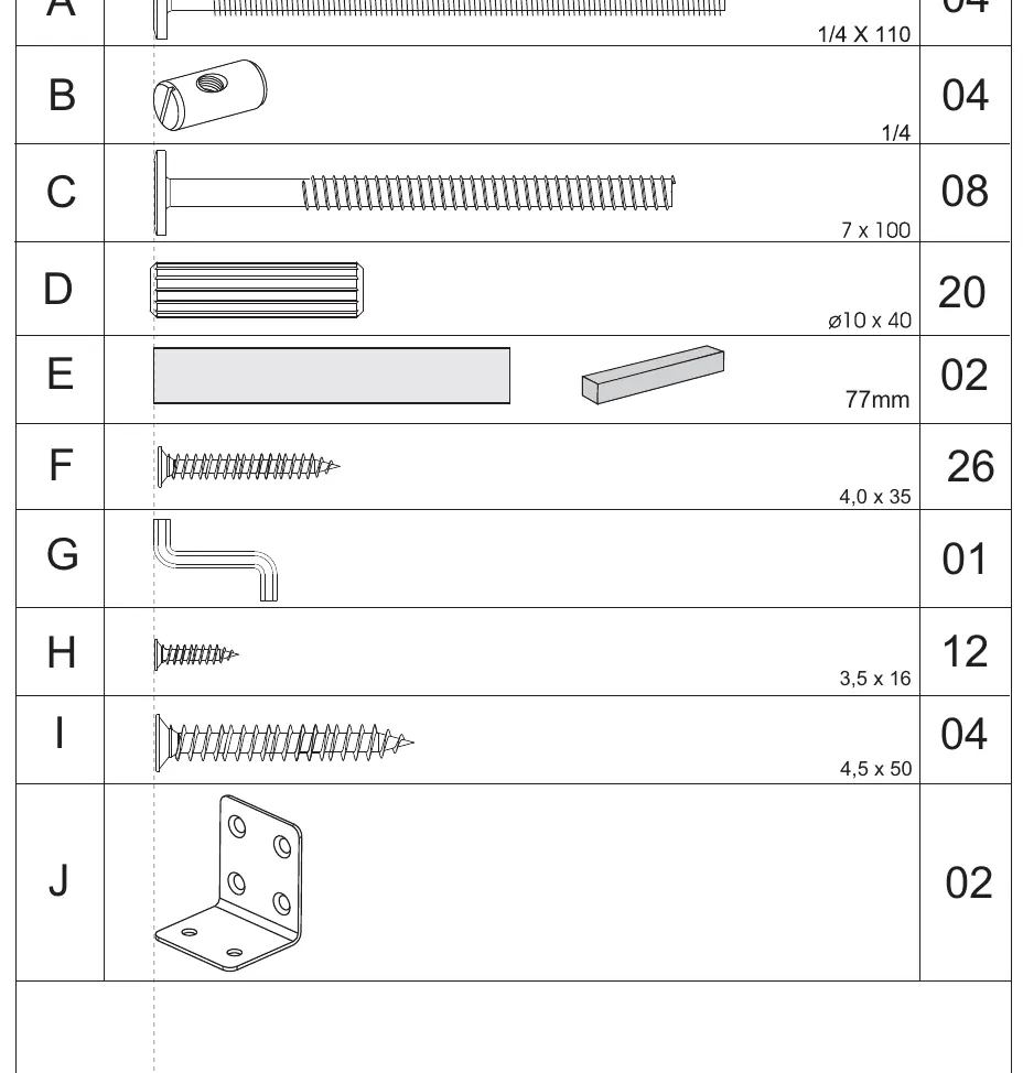 Hardware list