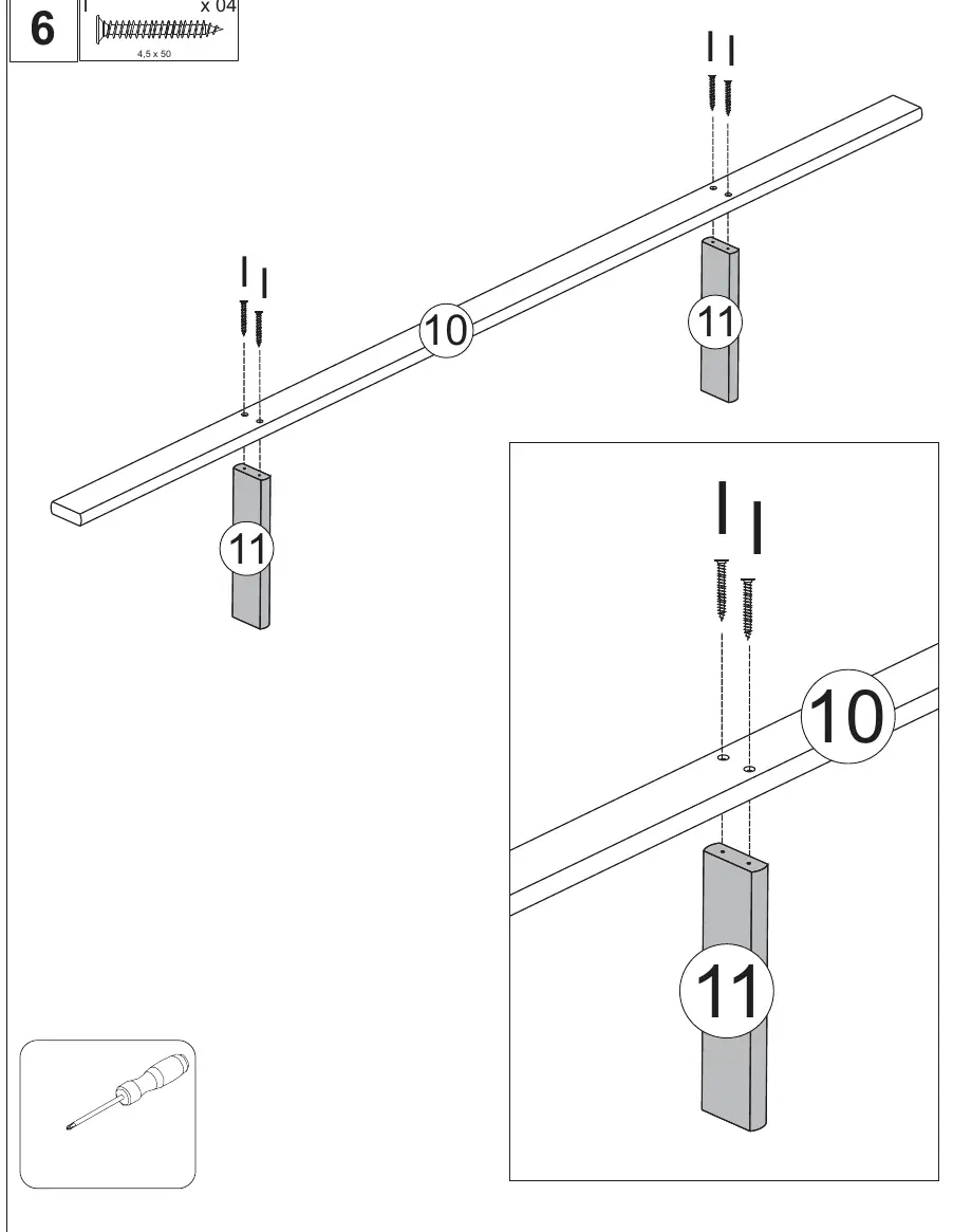 Step 6: Assembling the center rail