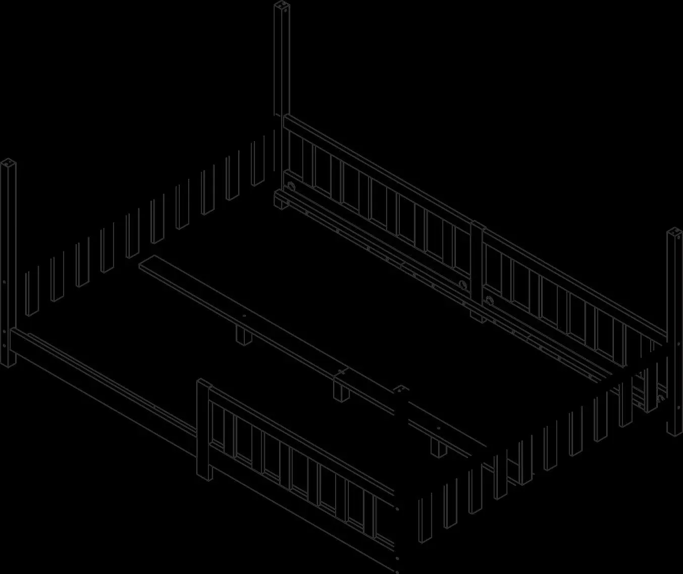 Overview of the bed frame assembly