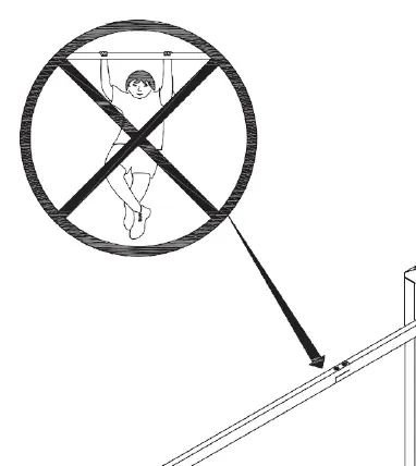 Safety warning against climbing