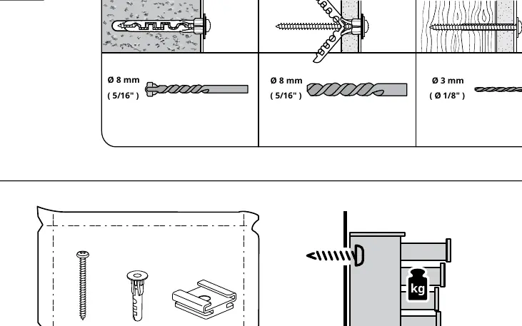 Required tools and wall mounting preparation