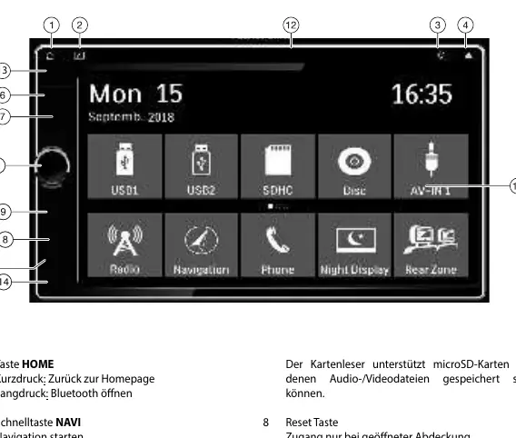 Device controls and interface