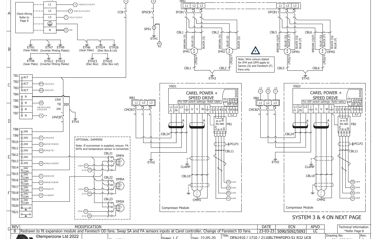 Wiring schematic for System 1 & 2