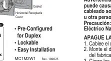 Configuration options for Duplex, 1 3/8" Round, and GFCI receptacles.