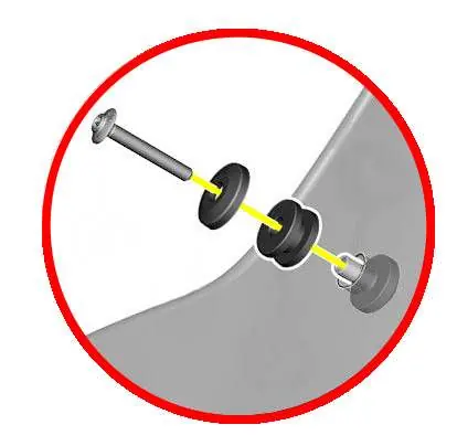 Exploded view of screw assembly