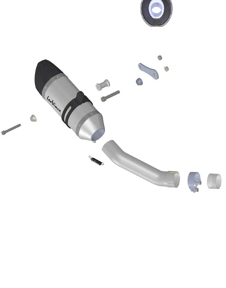 Exploded view of the exhaust assembly