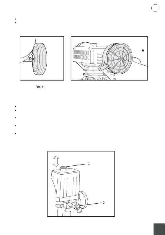 Assembly steps for wheels and air filter.