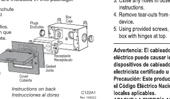 Exploded view of the outlet box cover assembly components.