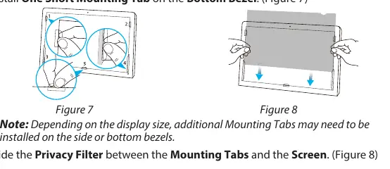 Installing mounting tabs on the display bezel.