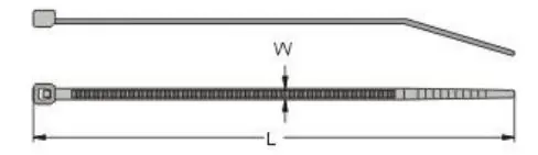 Cable tie dimensions diagram