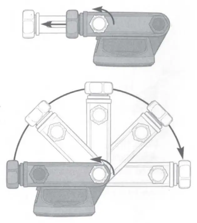 Telescoping arm adjustment points.