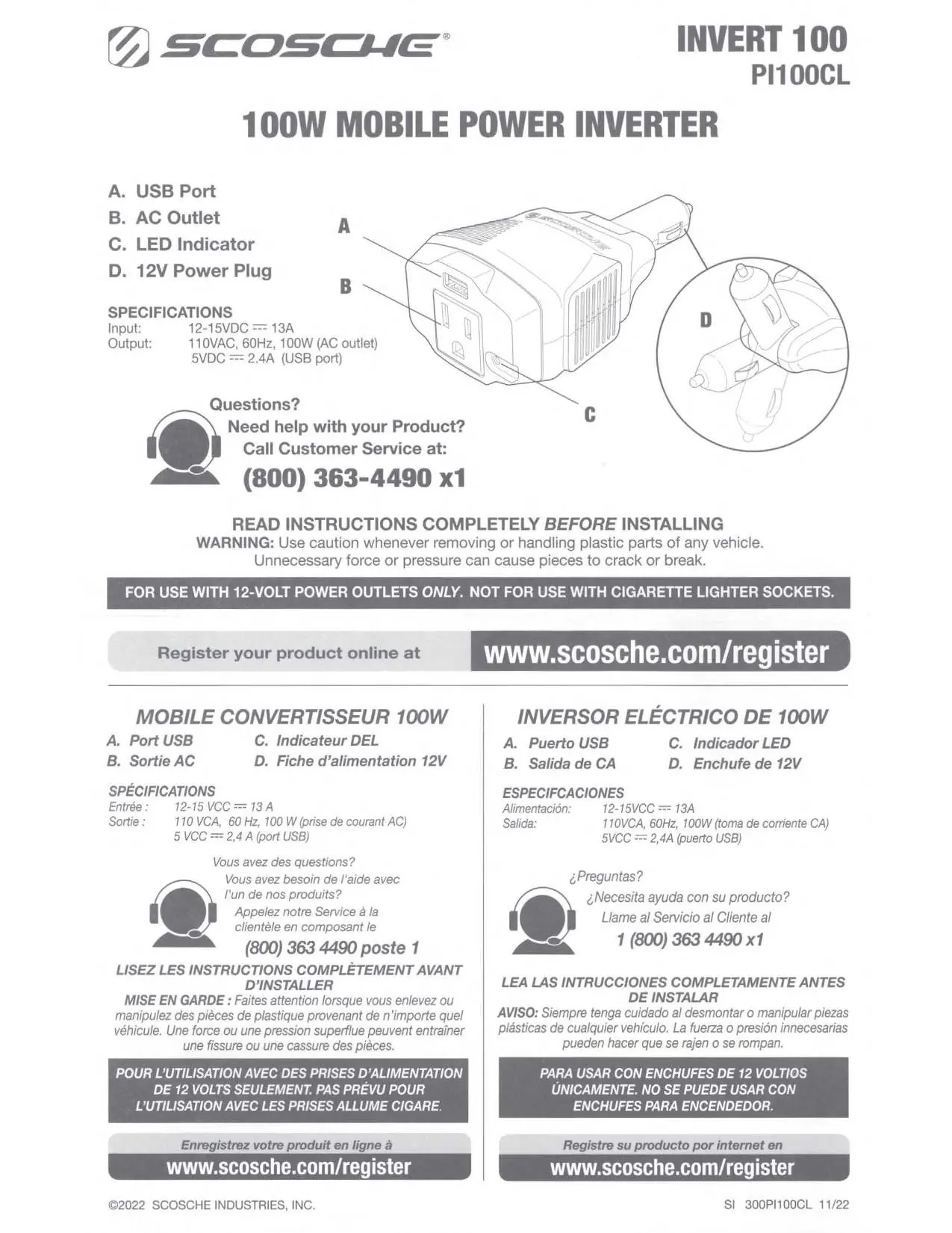 Scosche 142PI100CL components and specifications