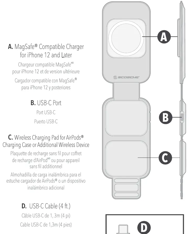 Components of the MagicMount Travel stand