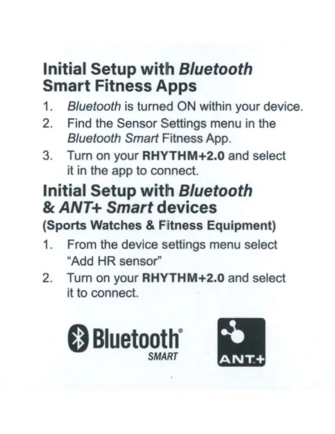 Follow the steps to pair your device via Bluetooth or ANT+.