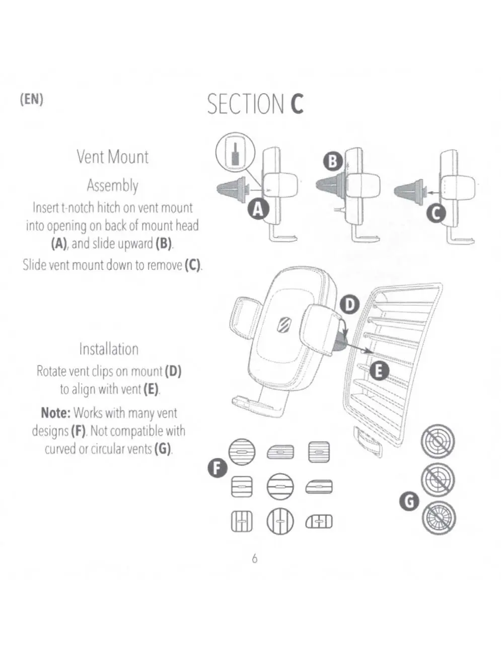 Vent mount assembly and installation