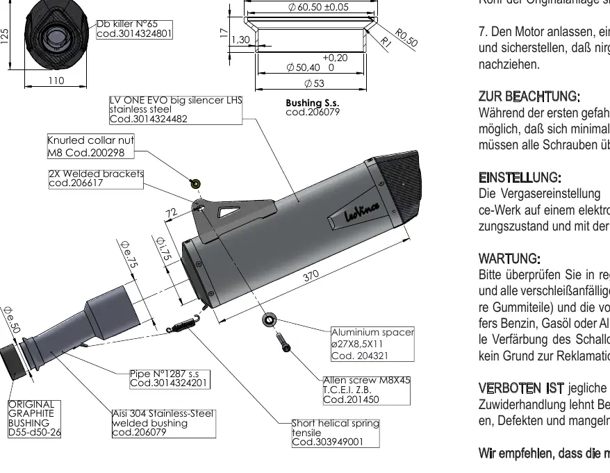 Technical assembly drawing