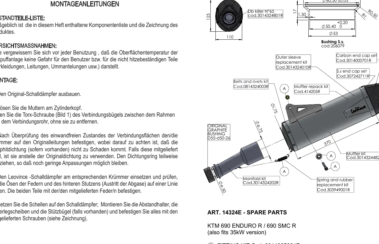 Spare parts diagram