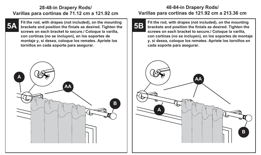 Fitting drapes and securing the rod.